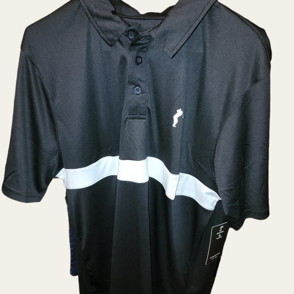 NWT John Daly black white polo Large mens